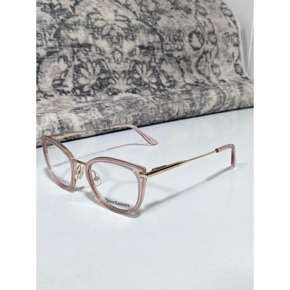 NEW Juicy Couture Pink Clear Metal Cat-Eye Frame RX Eyeglasses